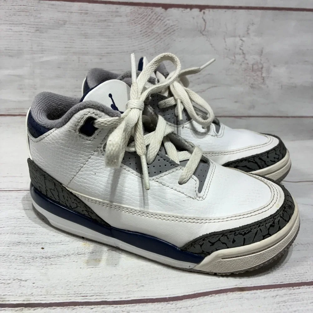 Nike Air Jordan 3 Retro TD White Midnight‎ Navy 10C DM0968-140